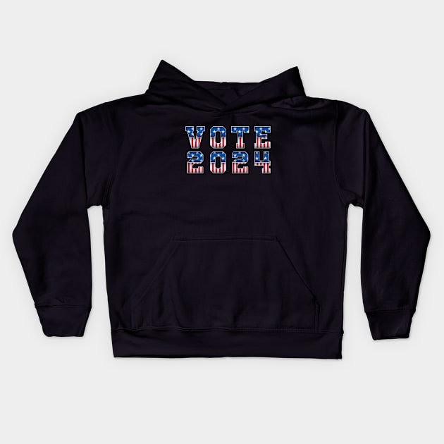 American Election - Vote 2024 Kids Hoodie by Whimsical Thinker